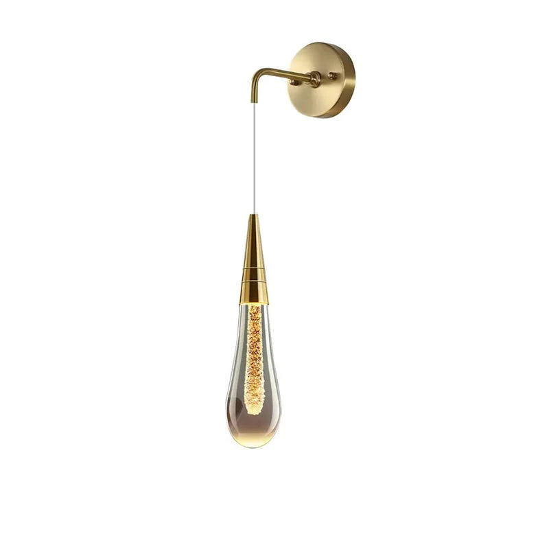 GoldenDrop™ – Luxe wandlamp met kristallen druppelvorm voor slaapkamer of woonkamer - Afbeelding 3