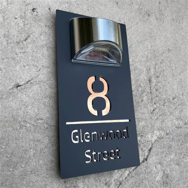 Gepersonaliseerd LED Solar Adresnummer Gegraveerd - Afbeelding 5