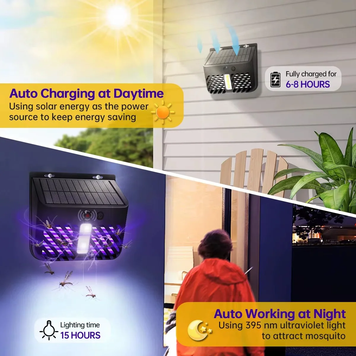 BugRazor - Wandlamp voor muggendoders op zonne-energie - Afbeelding 6