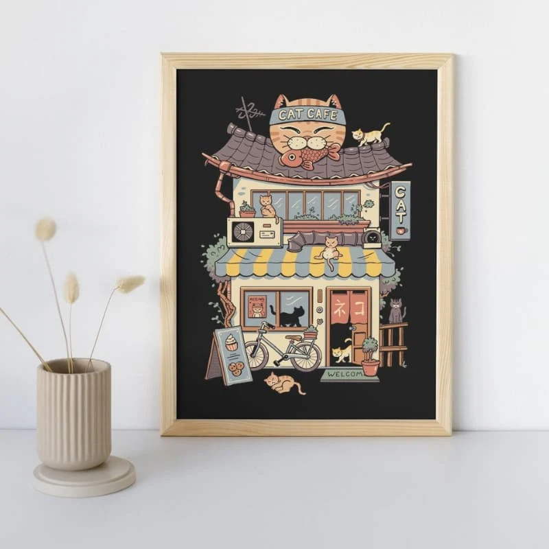 Japanse Poster - Neko Café - Afbeelding 3
